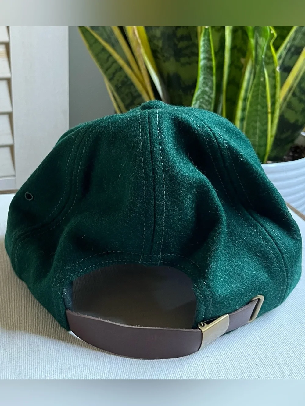 NWT J CREW Heritage Embroidered Oarsman Wool Baseball Cap w/Leather Backstrap